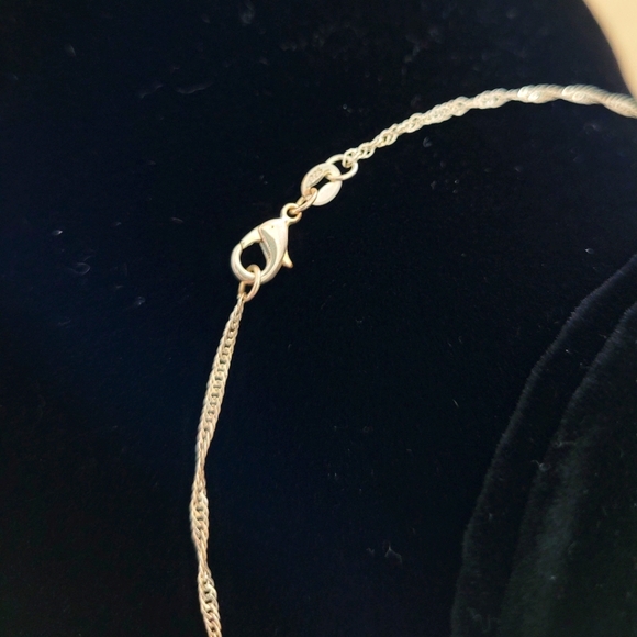 .925 Sterling silver long necklace delicate twisted chain 26" Total Length - Picture 7 of 7